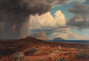 Wolkenbruch mit Agaven