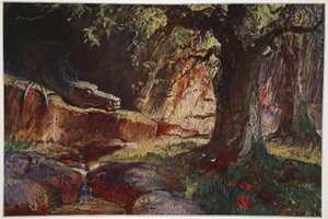 Fafner in seiner Höhle, 1906 von Hermann Hendrich