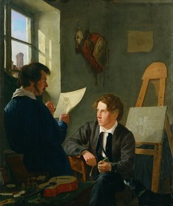 Hermann Kauffmann und Georg Haeselich (1806-94) im Münchner Atelier von Kauffmann, 1830