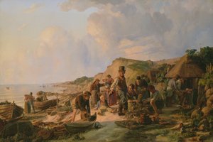 Die Heimkehr des Fischers in Probsteier, 1837 von Hermann Kauffmann