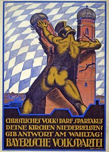 Wahlkampfplakat für die Bayerische Volkspartei