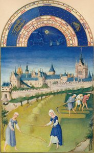 Juni - der Palast und die Sainte-Chapelle von Hermann Limbourg