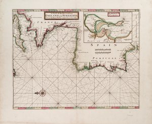 Karte der Seeküste von England bis zu den Meeren von Hermann Moll