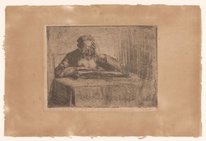 Lesender jüdischer Mann von Hermann Struck (signed by artist)