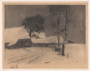 Bauernhäuser im Schnee