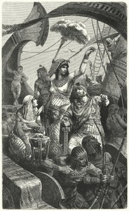 Cleopatra während der Schlacht von Actium, 31 v. Chr. von Hermann Vogel
