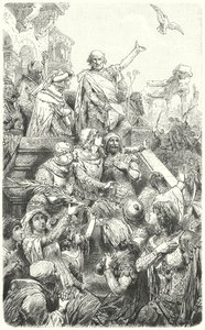 Cola di Rienzo gibt dem Volk von Rom eine neue Verfassung, 1347 von Hermann Vogel