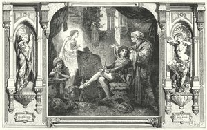 Dante Alighieri im Atelier von Giotto, 14. Jahrhundert von Hermann Vogel