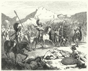 Epaminondas befiehlt der thebanischen Armee in die Schlacht zu ziehen von Hermann Vogel