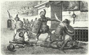 Gladiatoren kämpfen in der Arena im antiken Rom