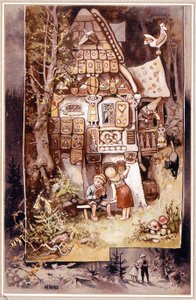 Hänsel und Gretel, Märchen der Gebrüder Grimm - Illustration von Hermann Vogel