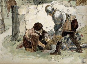 Heinrich IV. (1553-1610) verletzt bei einer Erkundung in Aumale gegen die Armee von Mayenne von Hermann Vogel