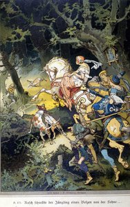 Illustration von Vogel für ein Märchen der Brüder Jacob (1785-1863) und Wilhelm (1786-1859) Grimm von Hermann Vogel