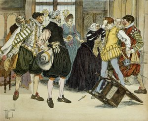 Der Angriff von Jean Châtel (1575-1594) am 27. Dezember 1594, der das Hotel von Gabrielle d