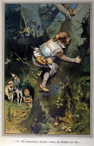 Der kühne Junge war der Spott aller. Märchen der Brüder Jacob und Wilhelm Grimm. Illustration von Vogel