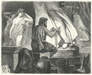 Das Atelier des athenischen Bildhauers Praxiteles von Hermann Vogel