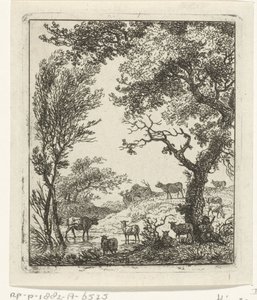 Landschaft mit Viehherde