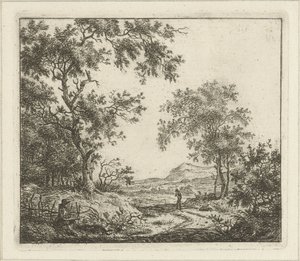 Landschaft mit Zeichner und Spaziergänger von Hermanus Fock