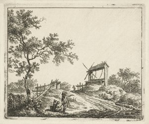 Landschaft mit Wasserbrunnen von Hermanus Fock