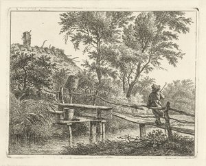 Mann auf Brücke