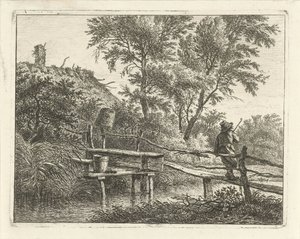 Mann auf Brücke