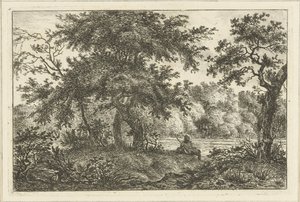 Ruhender Mann im Wald
