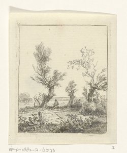 Zeichner zwischen Weiden von Hermanus Fock