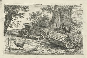 Zwei Schubkarren von Hermanus Fock