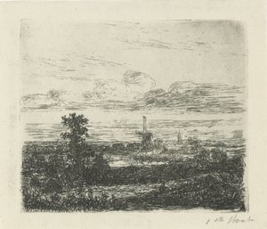 Landschaft mit einer Mühle von Hermanus Jan Hendrik van Rijkelijkhuysen