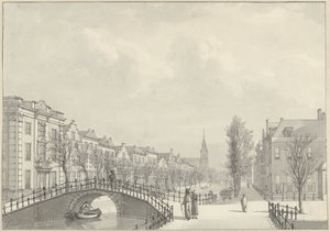 Ansicht des Rapenburg in Leiden von der Nieuwsteegbrug, 1807 von Hermanus Numan (signed by artist)