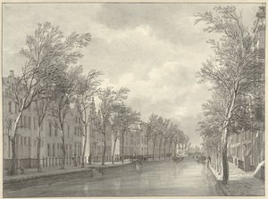 Ansicht des Rapenburg in Leiden von der Groenebrug, 1807 von Hermanus Numan (signed by artist)
