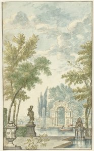 Garten mit Wasserpartie