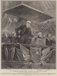 Mr. Chamberlains offenster Kritiker: der ehrenwerte John Burns in Derby von Hermanus Willem (after) Koekkoek