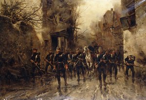 Die Zweite Kaiserliche Preußische Fußgarde betritt Paris