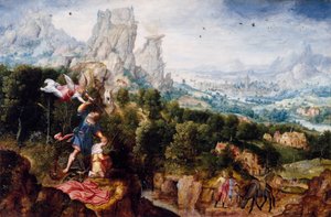 Landschaft mit dem Opfer Isaaks von Herri met de Bles