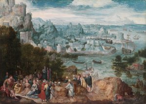 Landschaft mit Johannes dem Täufer von Herri met de Bles