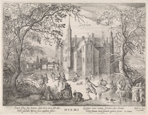 Aktivitäten auf dem Eis vor Schloss Zuylen