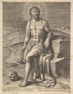 Christus sitzt auf dem kalten Stein von Hieronymous Wierix