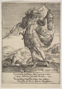 Judah mit dem Kopf von Adonibezek, aus Willem van Haecht, Tyrannorum proemia, 1578