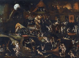 Abstieg in die Hölle von Hieronymus (school of) Bosch