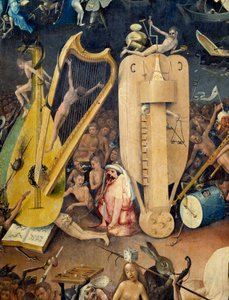 Die Hölle Detail des rechten Teils des Triptychons „Der Garten der Lüste“ von Hieronymus Bosch (1450-1516) von Hieronymus Bosch