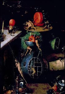 Das Jüngste Gericht (Altarbild): Detail einer Urne von Hieronymus Bosch