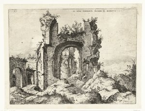 Erster Blick auf die Thermen von Caracalla von Hieronymus Cock