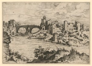 Ponte Quattro Capi und die Tiberinsel von Hieronymus Cock