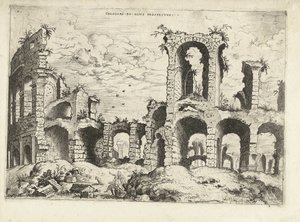 Zweiter Blick auf das Kolosseum in Rom (Römische Ruinen) von Hieronymus Cock