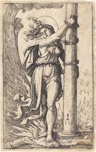 Fortitudo von Hieronymus Hopfer after Marcantonio Raimondi