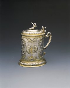 Bierkrug, Danzig, ca. 1700 (teilvergoldetes Silber)