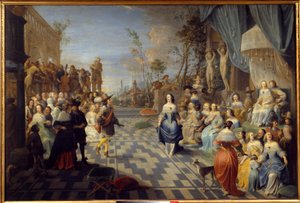 Ball auf der Terrasse eines Palastes von Hieronymus Janssens
