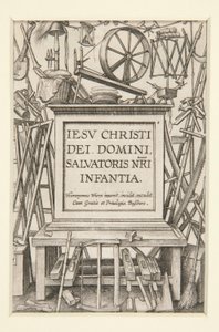 Titelseite aus Das Leben des Säuglings von Hieronymus Wierix