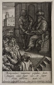Die Passion: Pilatus wäscht seine Hände von Hieronymus or Jerome Wierix